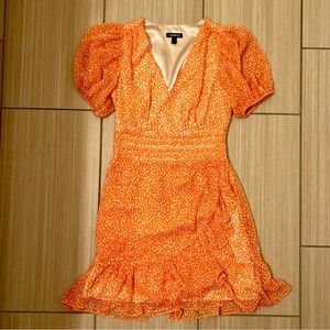 Express Orange and White Dress